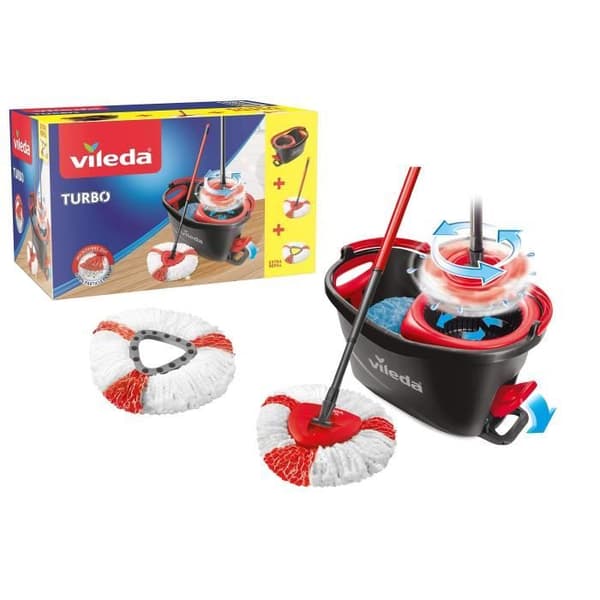 Vileda - Turbo Kit - Lätt att vrida och rengöra + 2 påfyllningar