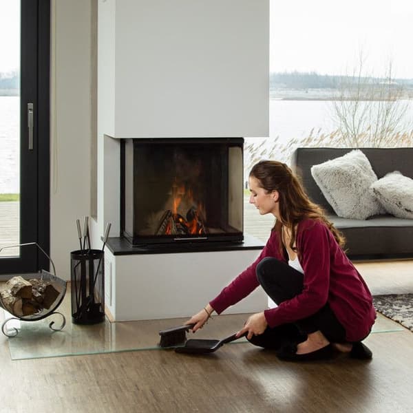 Relaxdays Kit för skorstenrengöring 41 cm i stål med ashpåse, svart