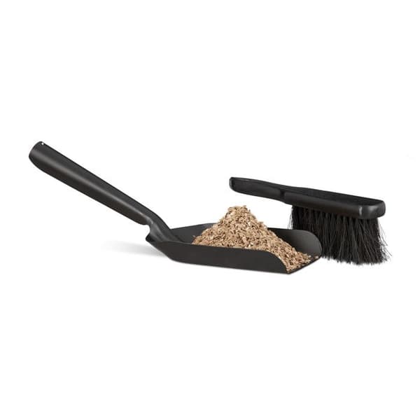 Relaxdays Kit för skorstenrengöring 41 cm i stål med ashpåse, svart
