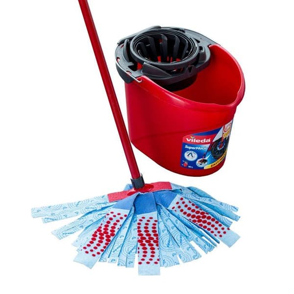Vileda - 157573 - SuperMocio XL 3 Action Mopp och hink med Plus Refill Set, Röd