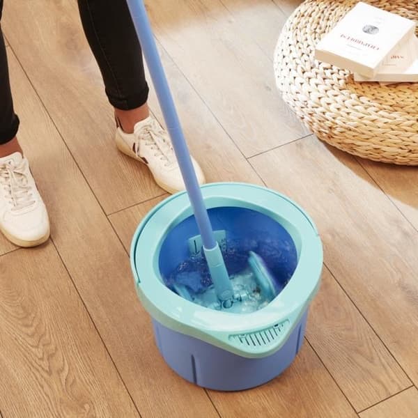 SPONTEX Kit Flat Mop & Bucket Express System+ Compact + 1 Refill - Roterande Spin