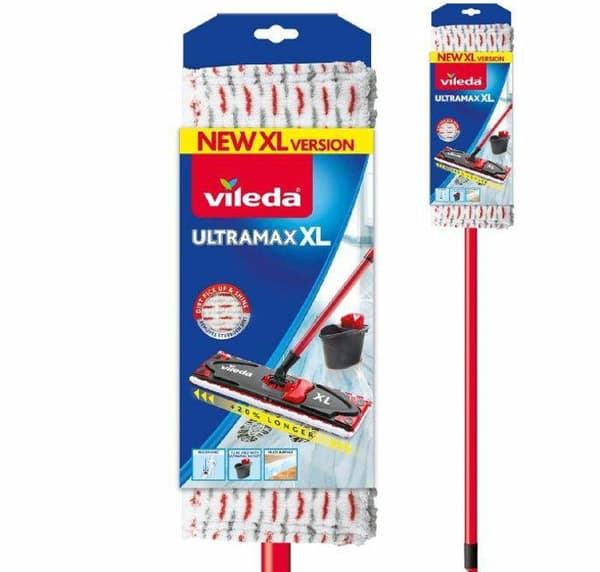 Kvast med teleskopskaft Vileda ULTRAMAX XL platt 42cm