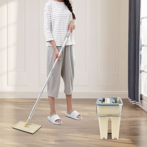 Litteä moppi ja ämpäri -setti, 8L kapasiteetti, 50,3 tuuman varsi