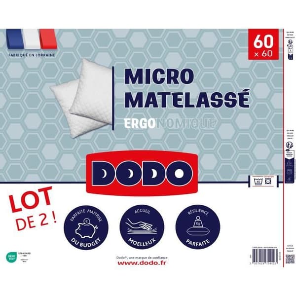 DODO - Set med 2 kuddar - MICRO QUILTED - 60 x 60 cm - Vit
