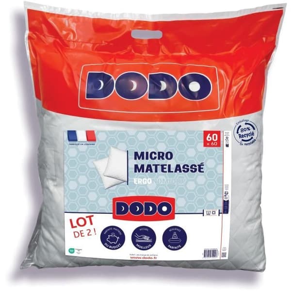 DODO - Set med 2 kuddar - MICRO QUILTED - 60 x 60 cm - Vit