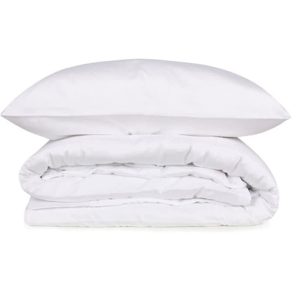 Bäddset - 1 påslakan 220 x 240 cm + 2 örngott 60 x 60 cm - 100% bomullssatin - Vit