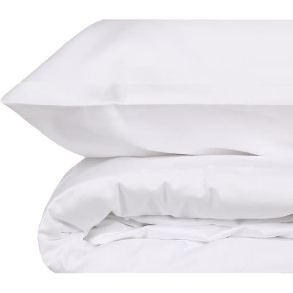 Bäddset - 1 påslakan 220 x 240 cm + 2 örngott 60 x 60 cm - 100% bomullssatin - Vit