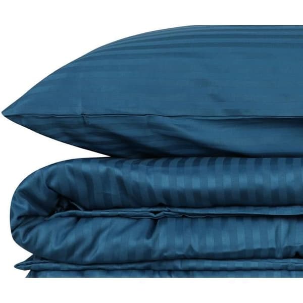 Bäddset - 1 påslakan 220 x 240 cm + 2 örngott 60 x 60 cm - 100% bomullssatin - Blå