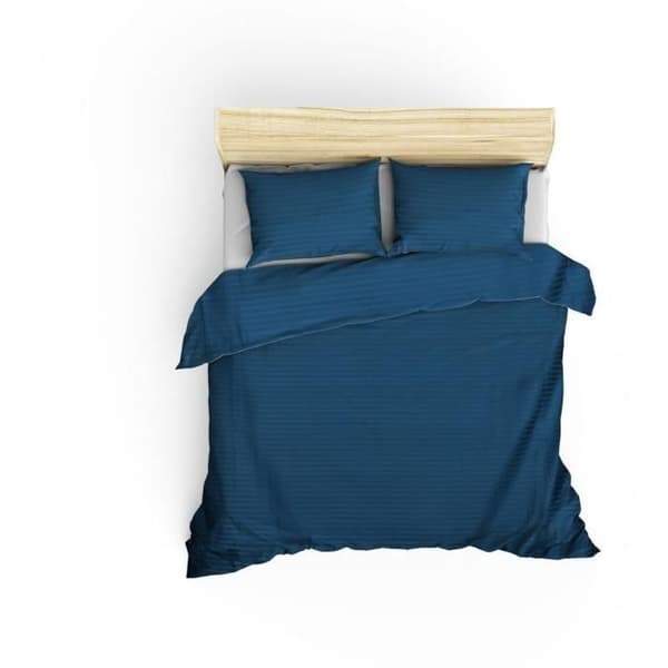 Bäddset - 1 påslakan 220 x 240 cm + 2 örngott 60 x 60 cm - 100% bomullssatin - Blå
