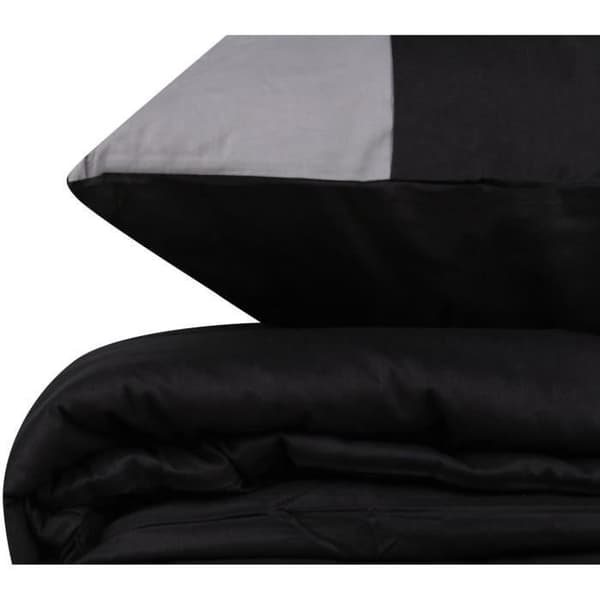 Bäddset - 1 påslakan 220 x 240 cm + 2 örngott 60 x 60 cm - 100% bomull - Svart