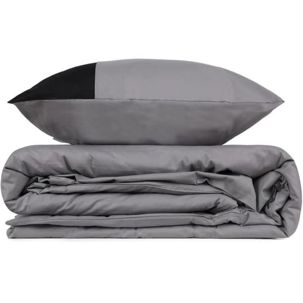 Bäddset - 1 påslakan 220 x 240 cm + 2 örngott 60 x 60 cm - 100% bomull - Grå
