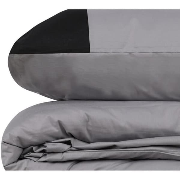 Bäddset - 1 påslakan 220 x 240 cm + 2 örngott 60 x 60 cm - 100% bomull - Grå