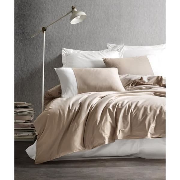 Bäddset - 1 påslakan 220 x 240 cm + 2 örngott 60 x 60 cm - 100% bomull - Mink