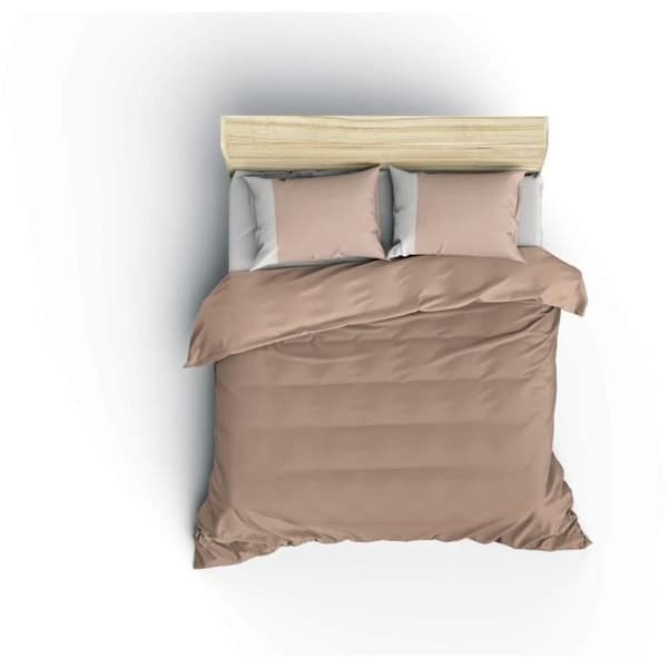 Bäddset - 1 påslakan 220 x 240 cm + 2 örngott 60 x 60 cm - 100% bomull - Mink