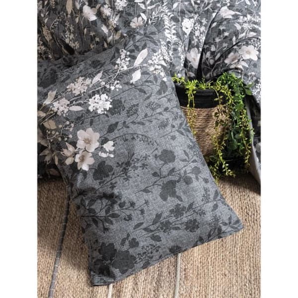 Bäddset - 1 påslakan 220 x 240 cm + 2 örngott 60 x 60 cm - 100% bomull - Antracit
