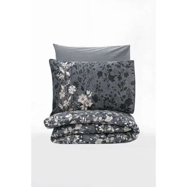Bäddset - 1 påslakan 220 x 240 cm + 2 örngott 60 x 60 cm - 100% bomull - Antracit