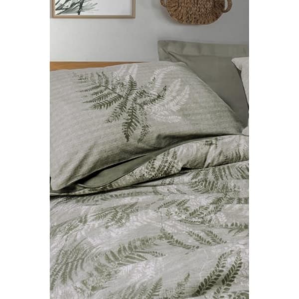 Bäddset - 1 påslakan 220 x 240 cm + 2 örngott 60 x 60 cm - 100% bomull - Khaki