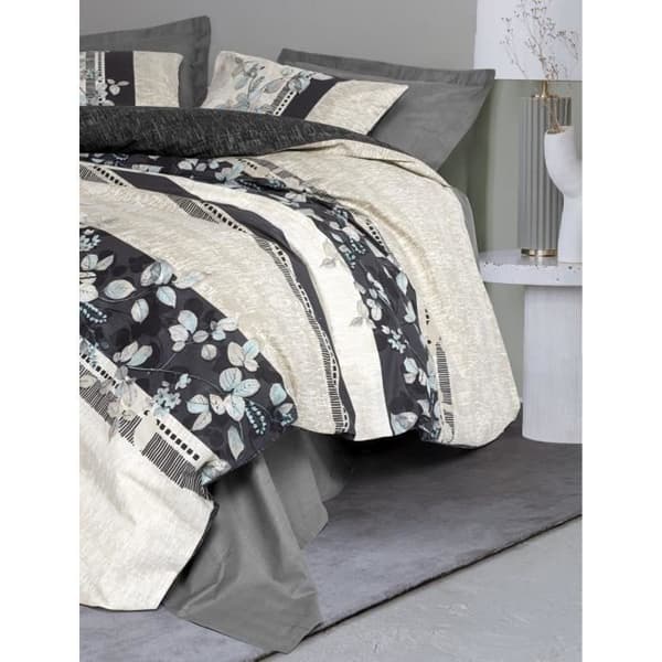 Bäddset - 1 påslakan 220 x 240 cm + 2 örngott 60 x 60 cm - 100% bomull - Antracit