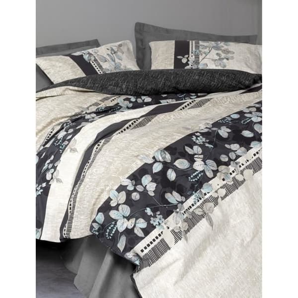 Bäddset - 1 påslakan 220 x 240 cm + 2 örngott 60 x 60 cm - 100% bomull - Antracit