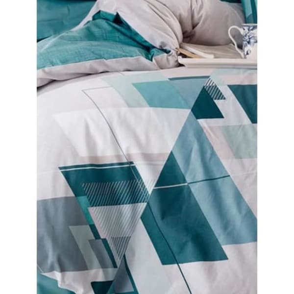 Bäddset - 1 påslakan 220 x 240 cm + 2 örngott 60 x 60 cm - 100% bomull - Grön