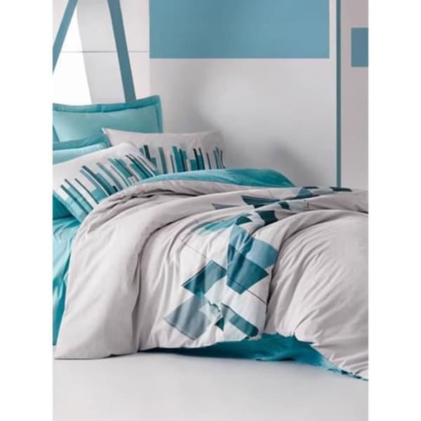 Bäddset - 1 påslakan 220 x 240 cm + 2 örngott 60 x 60 cm - 100% bomull - Grön