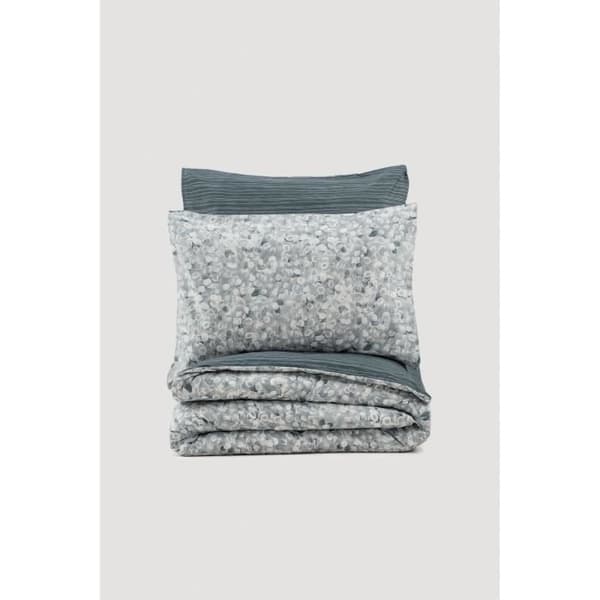 Bäddset - 1 påslakan 220 x 240 cm + 2 örngott 60 x 60 cm - 100% bomull - Antracit