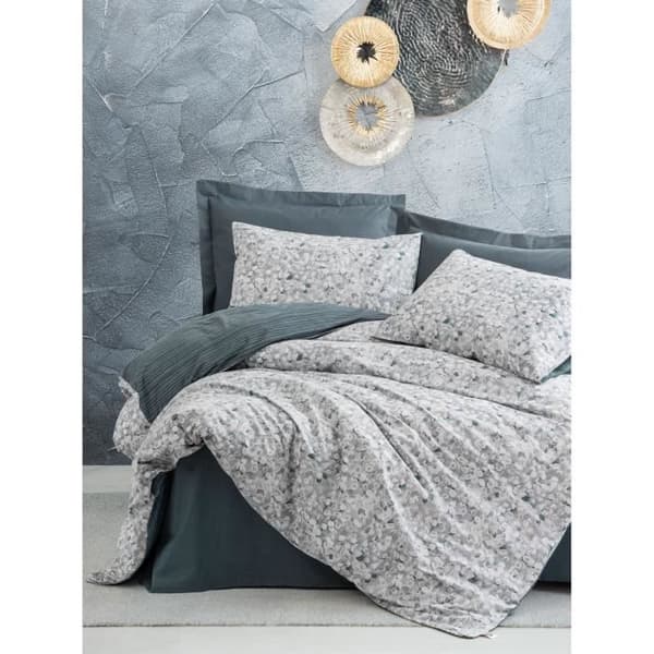 Bäddset - 1 påslakan 220 x 240 cm + 2 örngott 60 x 60 cm - 100% bomull - Antracit