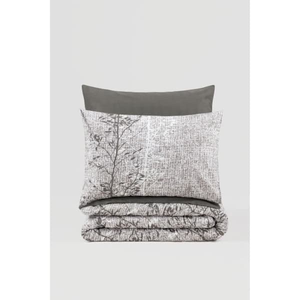 Bäddset - 1 påslakan 220 x 240 cm + 2 örngott 60 x 60 cm - 100% bomull - Brun