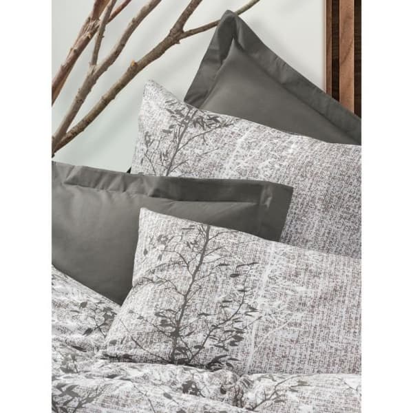 Bäddset - 1 påslakan 220 x 240 cm + 2 örngott 60 x 60 cm - 100% bomull - Brun
