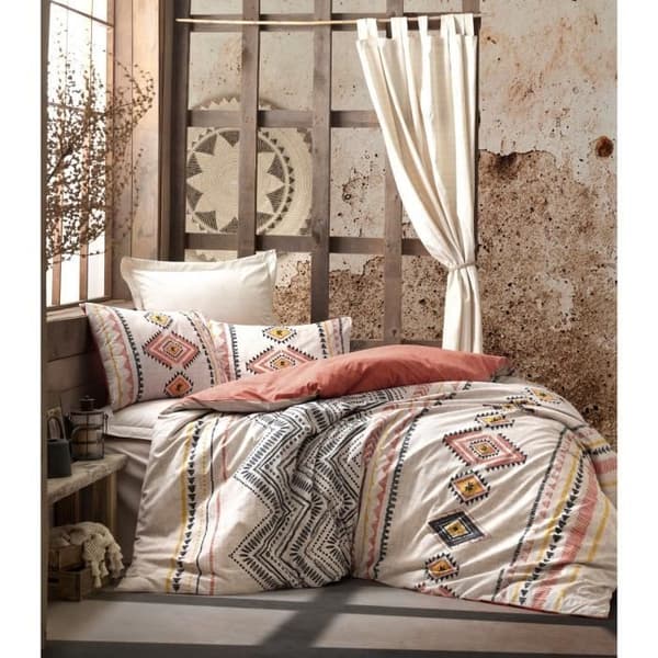 Bäddset - 1 påslakan 220 x 240 cm + 2 örngott 60 x 60 cm - 100% bomull - Röd