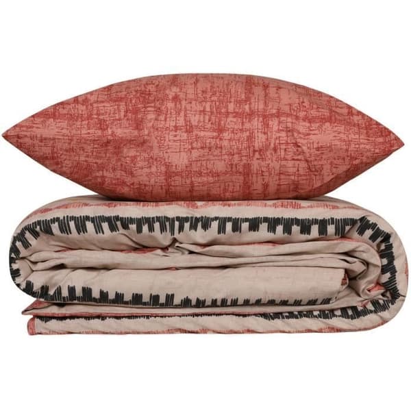 Bäddset - 1 påslakan 220 x 240 cm + 2 örngott 60 x 60 cm - 100% bomull - Röd