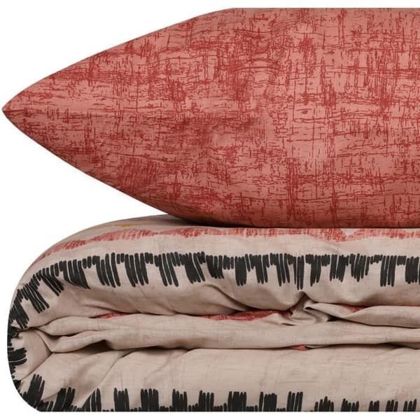Bäddset - 1 påslakan 220 x 240 cm + 2 örngott 60 x 60 cm - 100% bomull - Röd