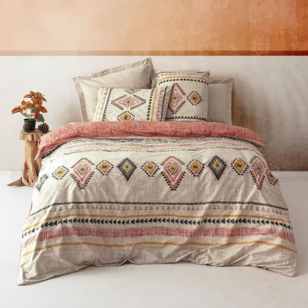 Bäddset - 1 påslakan 220 x 240 cm + 2 örngott 60 x 60 cm - 100% bomull - Röd