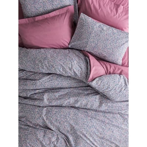 Bäddset - 1 påslakan 220 x 240 cm + 2 örngott 60 x 60 cm - 100% bomull - Rosa
