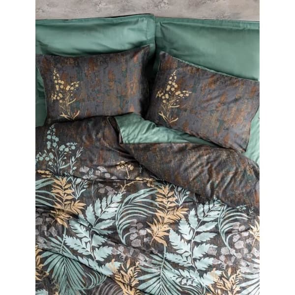 Bäddset - 1 påslakan 220 x 240 cm + 2 örngott 60 x 60 cm - 100% bomullssatin - Mintgrön