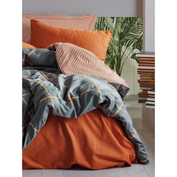Bäddset - 1 påslakan 220 x 240 cm + 2 örngott 60 x 60 cm - 100% bomull - Kanel