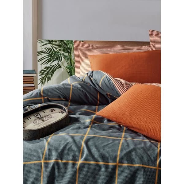 Bäddset - 1 påslakan 220 x 240 cm + 2 örngott 60 x 60 cm - 100% bomull - Kanel