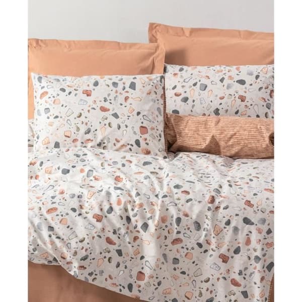 Bäddset - 1 påslakan 220 x 240 cm + 2 örngott 60 x 60 cm - 100% bomull - Karamell
