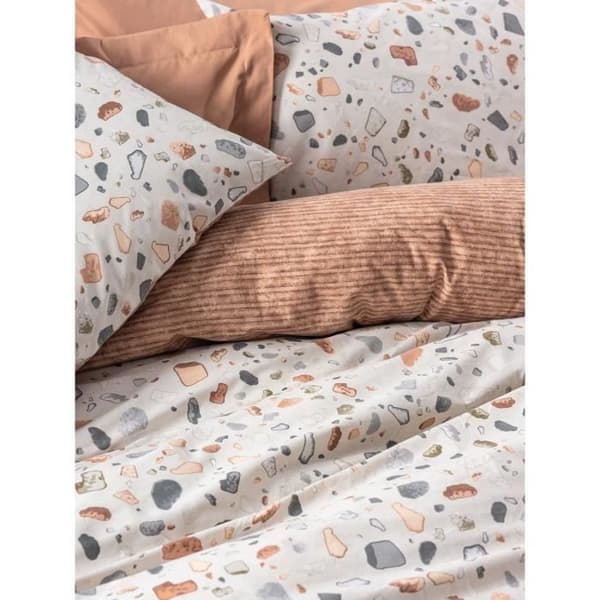 Bäddset - 1 påslakan 220 x 240 cm + 2 örngott 60 x 60 cm - 100% bomull - Karamell