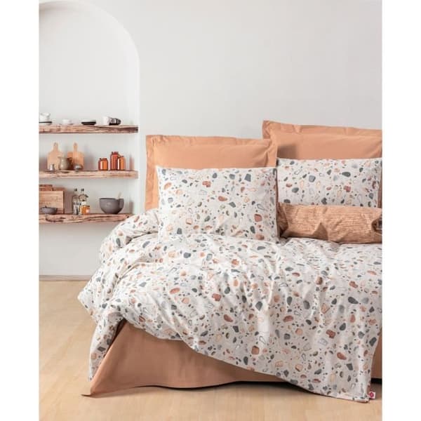 Bäddset - 1 påslakan 220 x 240 cm + 2 örngott 60 x 60 cm - 100% bomull - Karamell