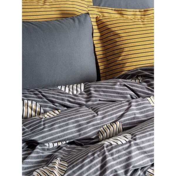 Bäddset - 1 påslakan 220 x 240 cm + 2 örngott 60 x 60 cm - 100% bomull - Grå