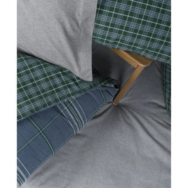 Bäddset - 1 påslakan 220 x 240 cm + 2 örngott 60 x 60 cm - 50% bomull, 50% polyester - Blå