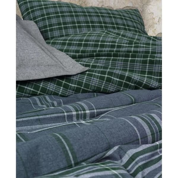 Bäddset - 1 påslakan 220 x 240 cm + 2 örngott 60 x 60 cm - 50% bomull, 50% polyester - Blå