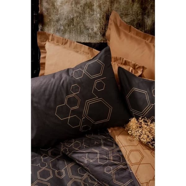 Bäddset - 1 påslakan 220 x 240 cm + 2 örngott 60 x 60 cm - 100% bomull - Koppar