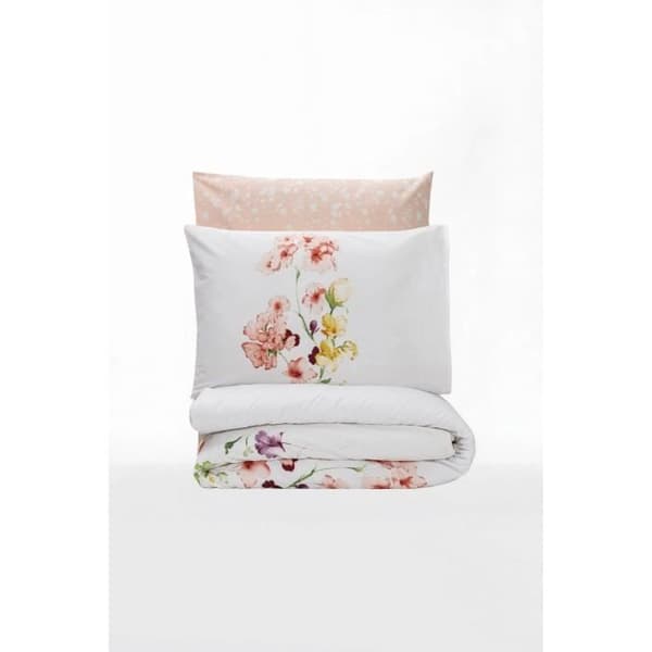 Bäddset - 1 påslakan 220 x 240 cm + 2 örngott 60 x 60 cm - 100% bomull - Vit