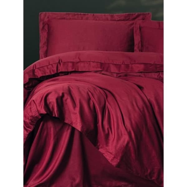 Bäddset - 1 påslakan 220 x 240 cm + 2 örngott 60 x 60 cm - 100% bomullssatin - Röd