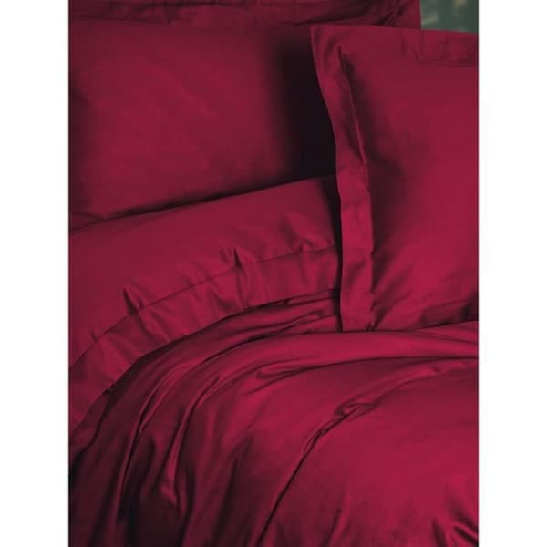 Bäddset - 1 påslakan 220 x 240 cm + 2 örngott 60 x 60 cm - 100% bomullssatin - Röd