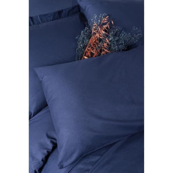 Bäddset - 1 påslakan 220 x 240 cm + 2 örngott 60 x 60 cm - 100% bomull - Blå