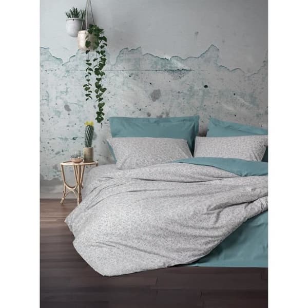 Bäddset - 1 påslakan 220 x 240 cm + 2 örngott 60 x 60 cm - 100% bomull - Mintgrön