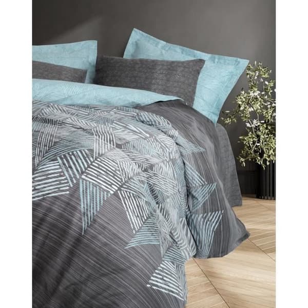 Bäddset - 1 påslakan 220 x 240 cm + 2 örngott 60 x 60 cm - 100% bomull - Antracit
